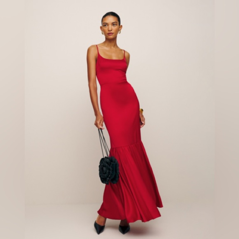 Reformation NWT Nasha Satin Dress Red Size 6
